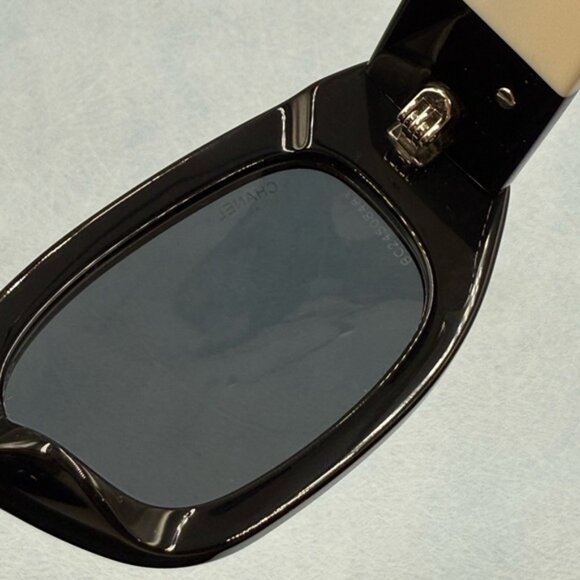 🆕 CHANEL 🧿 NWOT CH5525 Black & White Square Acetate Polarized Sunglasses - Picture 16 of 16